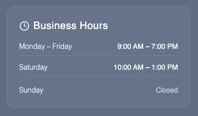 Business Hours